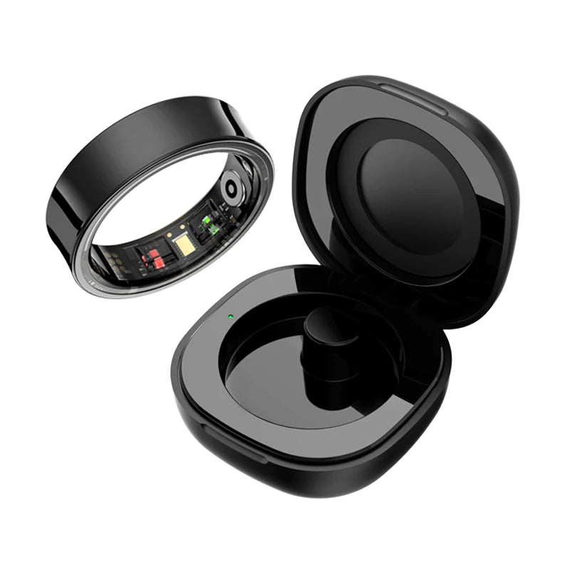 R09 Waterproof Smart Health Ring with Portable Charging Case & Activity Tracking