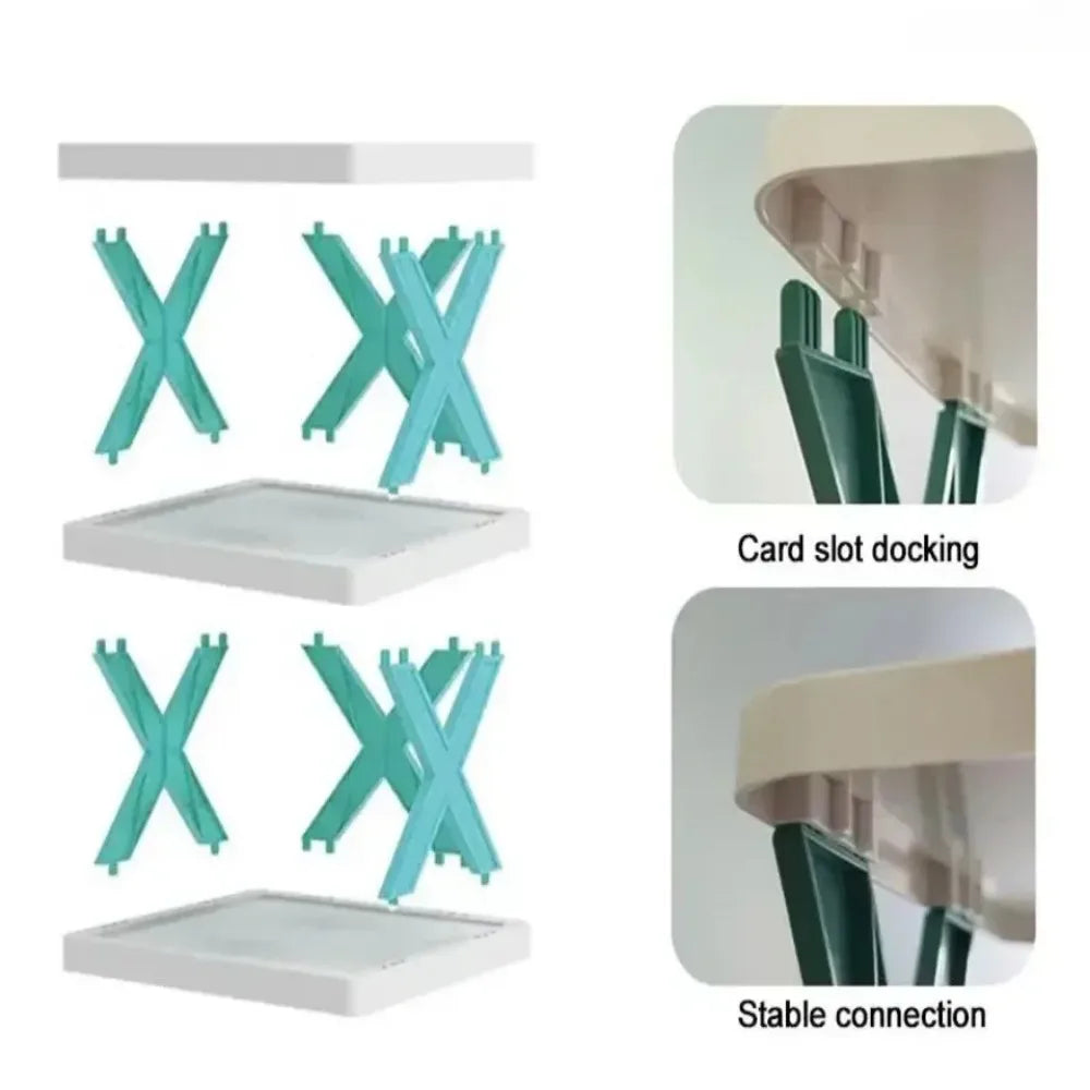 Modular X-Shaped Space-Saving Shoe Organizer & Folding Storage Rack