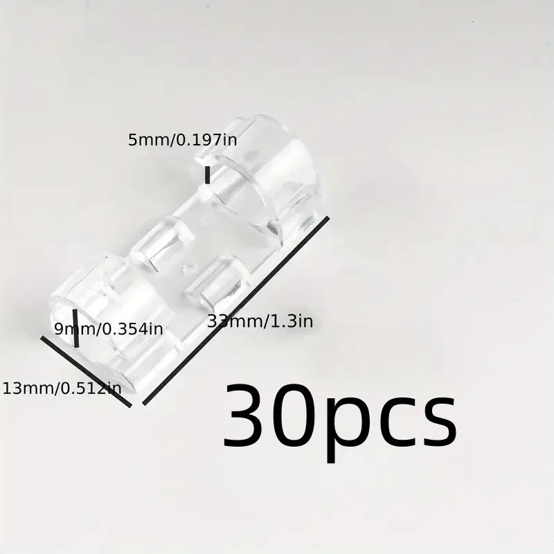 Clear Cable Clips — Adhesive Cord Organizers for Desk & Wall