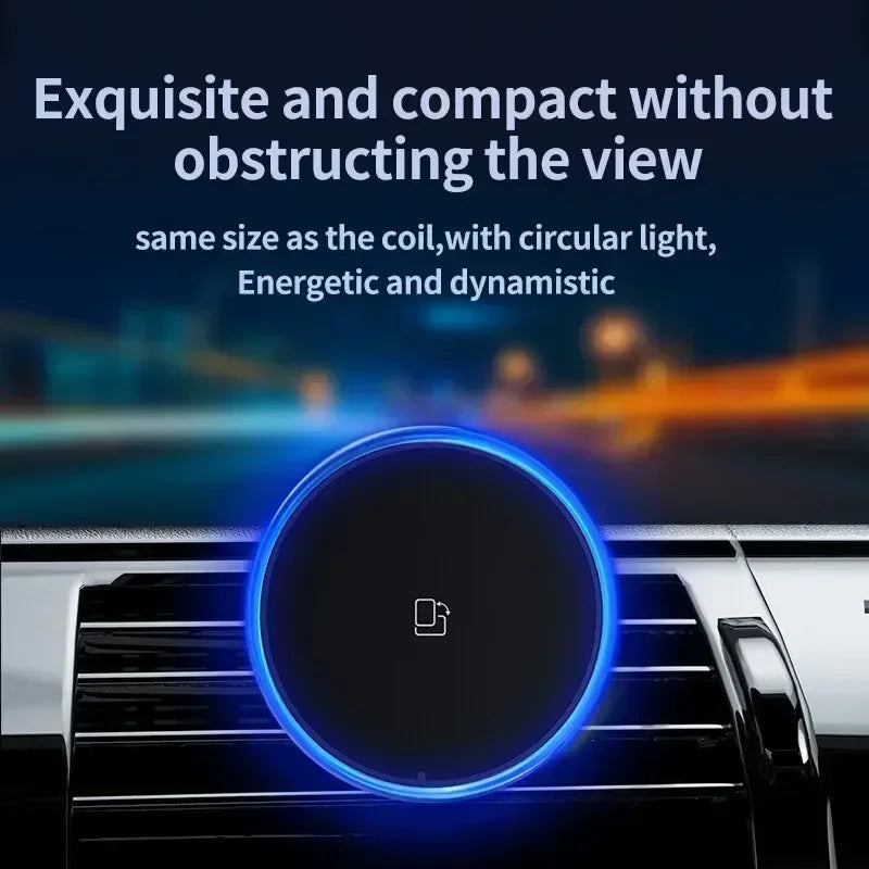 Magnetic Wireless Car Charger Mount with Ambient RGB Light