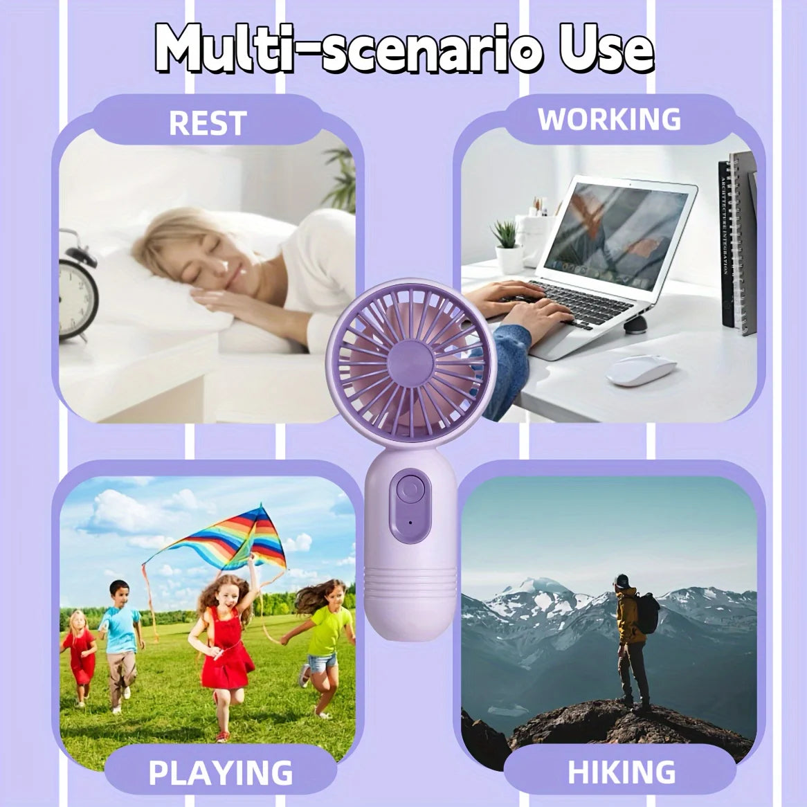Ultra-Portable USB Mini Handheld Fan (Pack of 3) – 3-Speed Rechargeable Pocket Cooling Fan