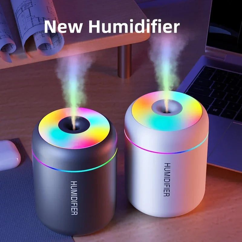 Mini USB Portable Air Humidifier – 180ml Quiet Cool Mist Diffuser with LED Night Light