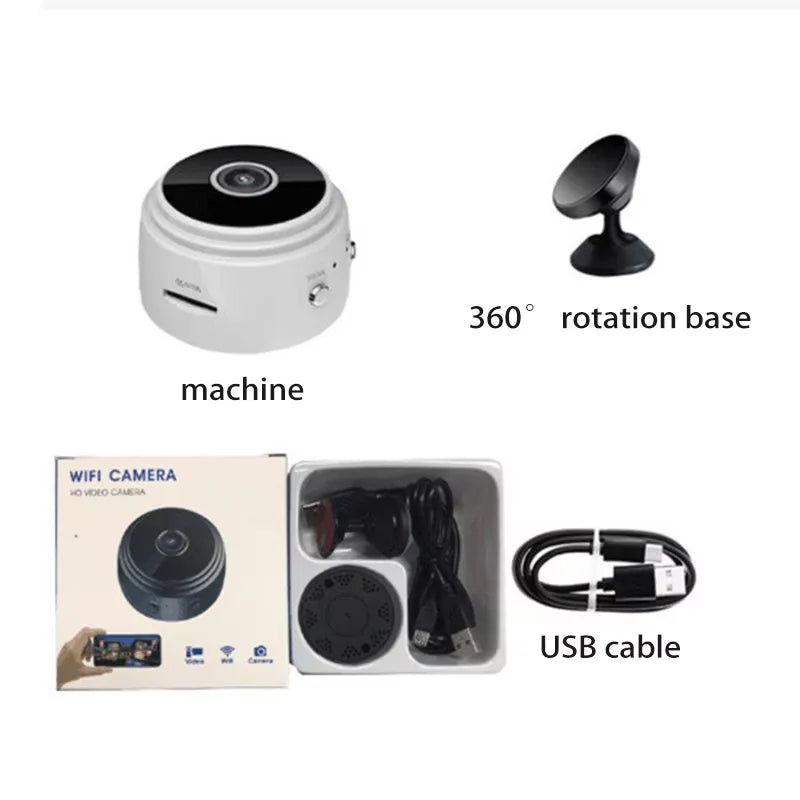 Mini A9 WiFi 1080P HD Wireless Security Camera - Compact Smart Home Surveillance Cam