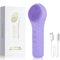 Sonic Heated Facial Cleansing Brush - Waterproof Silicone Face Scrubber & Massager