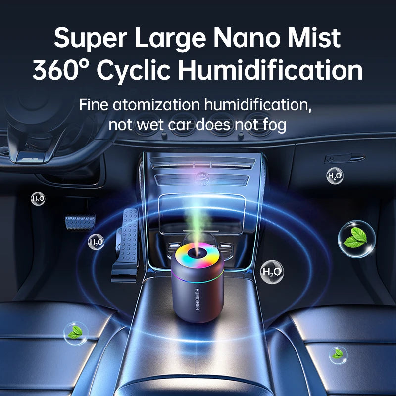 Mini USB Portable Air Humidifier – 180ml Quiet Cool Mist Diffuser with LED Night Light