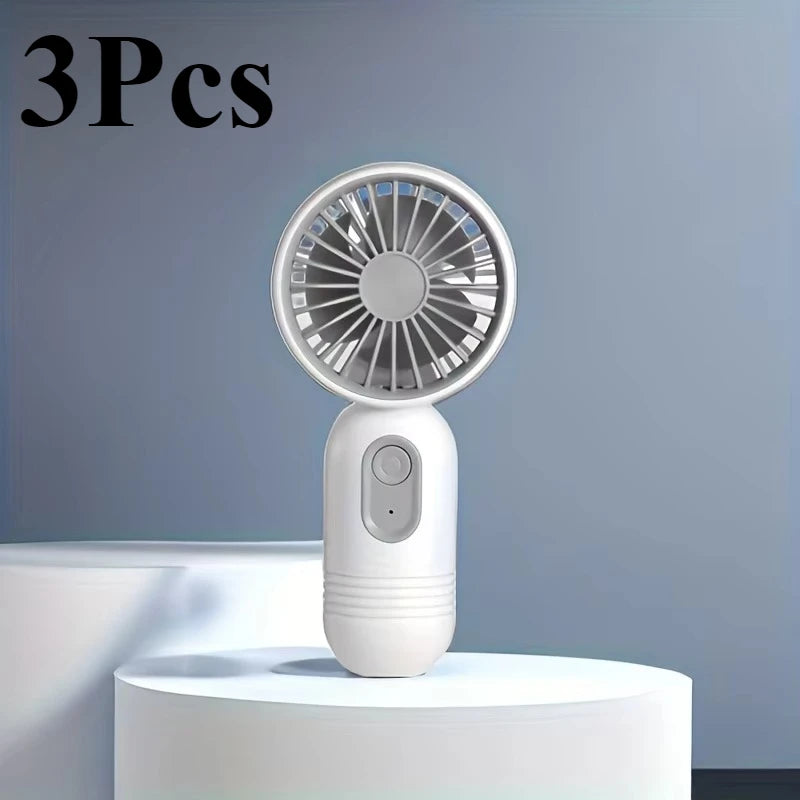 Ultra-Portable USB Mini Handheld Fan (Pack of 3) – 3-Speed Rechargeable Pocket Cooling Fan