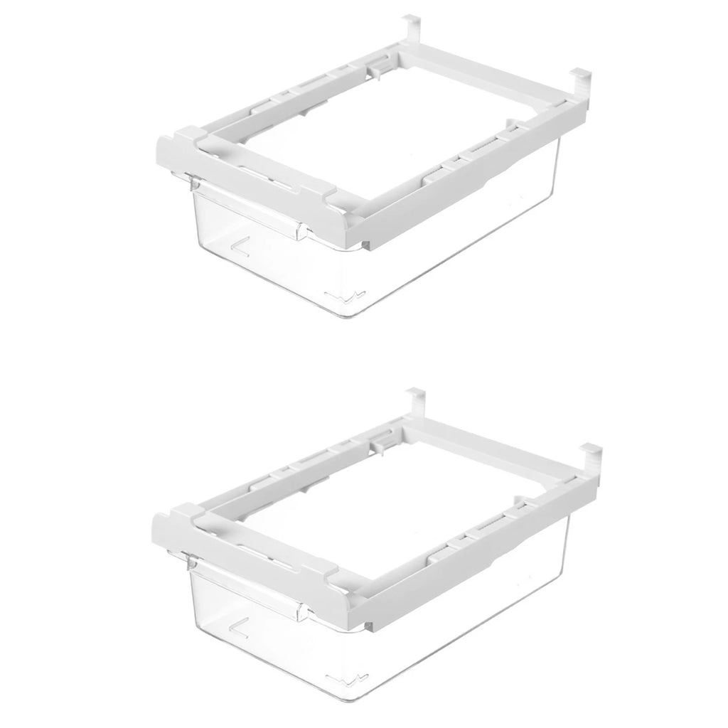 Retractable Refrigerator Drawer Organizer - Transparent Hanging Fridge Storage Bin