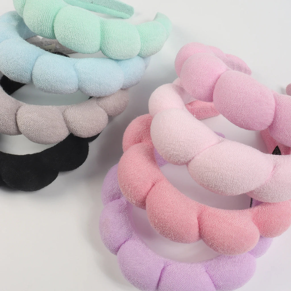 Spa Headband and Wristband Set for Face Washing