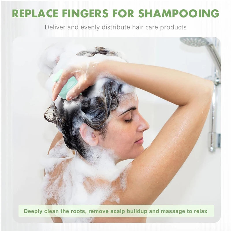 Soft Silicone Scalp Massager Shampoo Brush – Hair Washing & Exfoliating Scrub Brush