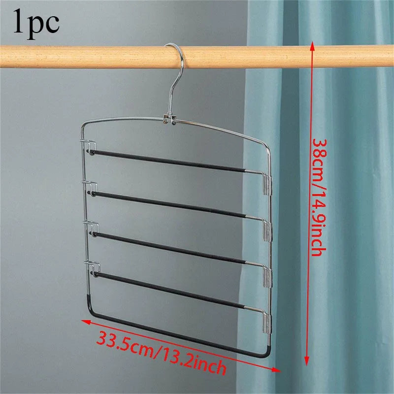 5-in-1 Stainless Steel Pants Hanger - Multi-Layer Space Saving Closet Organizer