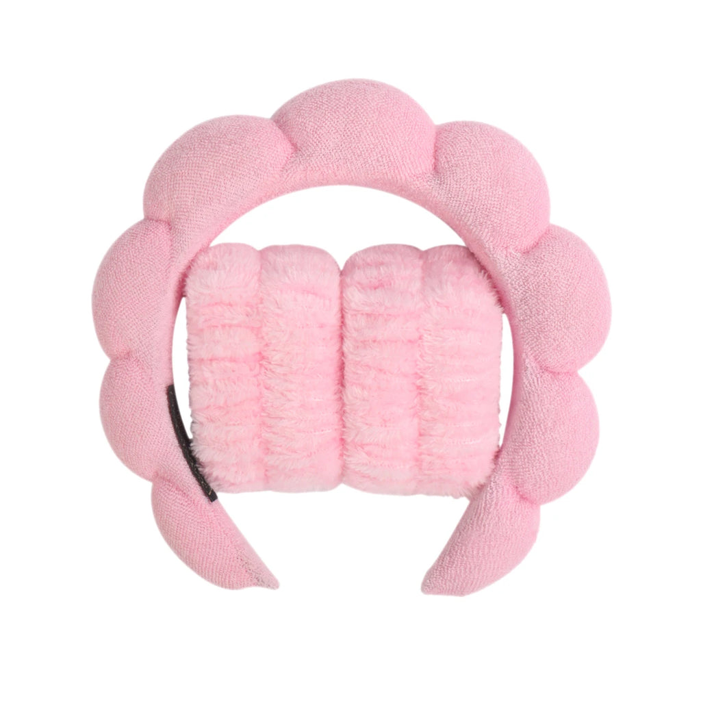 Spa Headband and Wristband Set for Face Washing