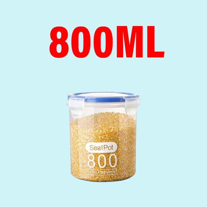 Airtight Food Storage Containers - Clear Kitchen Pantry Organization Jars with Measurement Scale