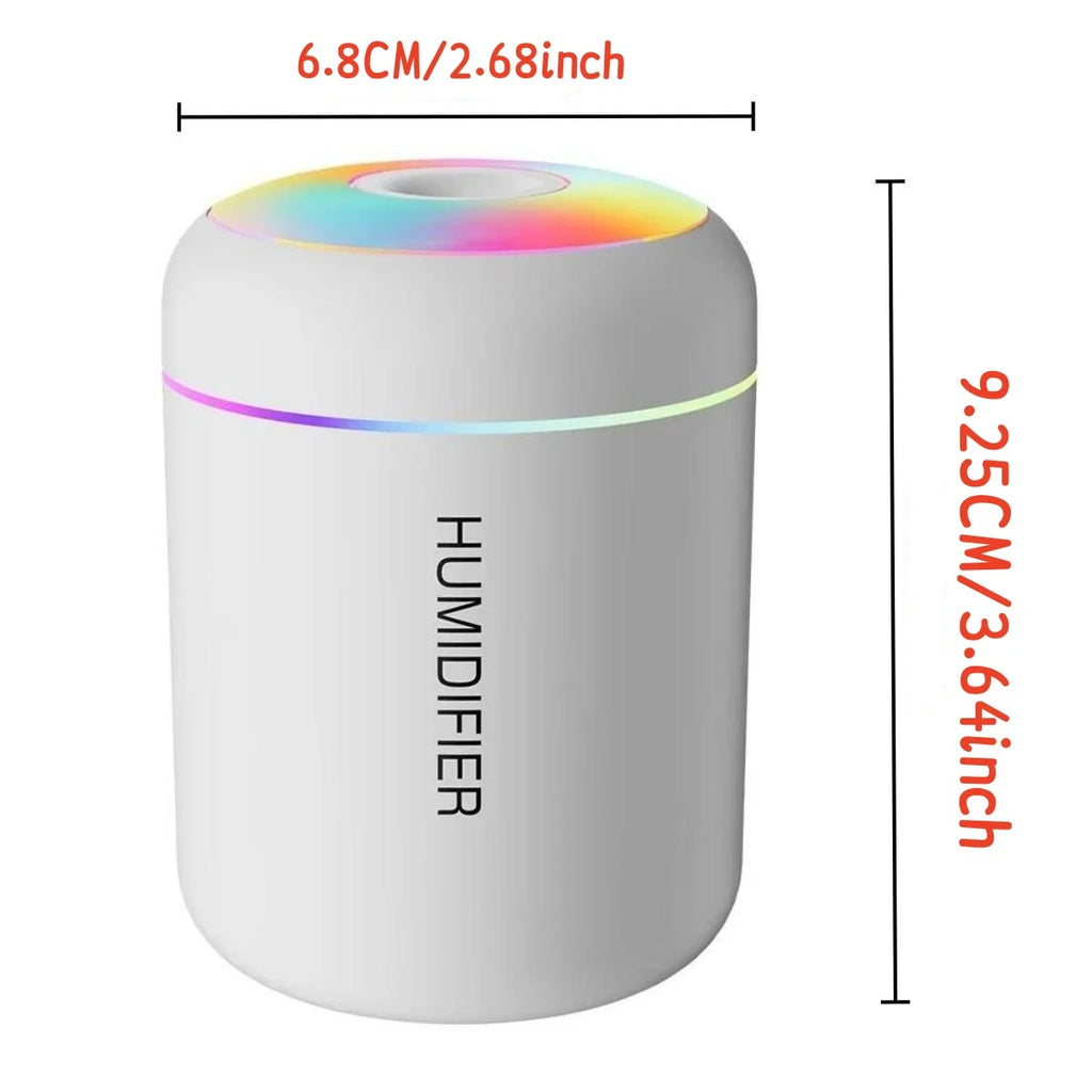 Mini USB Portable Air Humidifier – 180ml Quiet Cool Mist Diffuser with LED Night Light