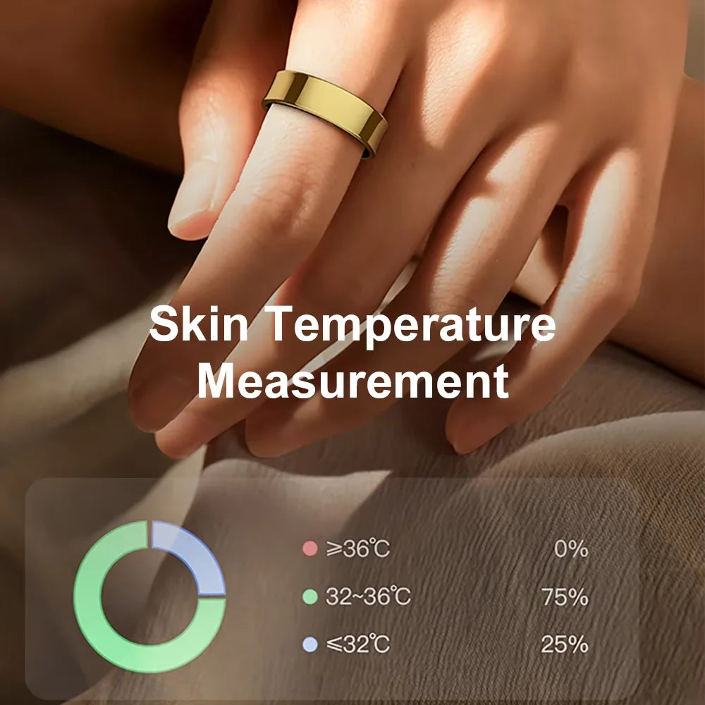 R09 Waterproof Smart Health Ring with Portable Charging Case & Activity Tracking