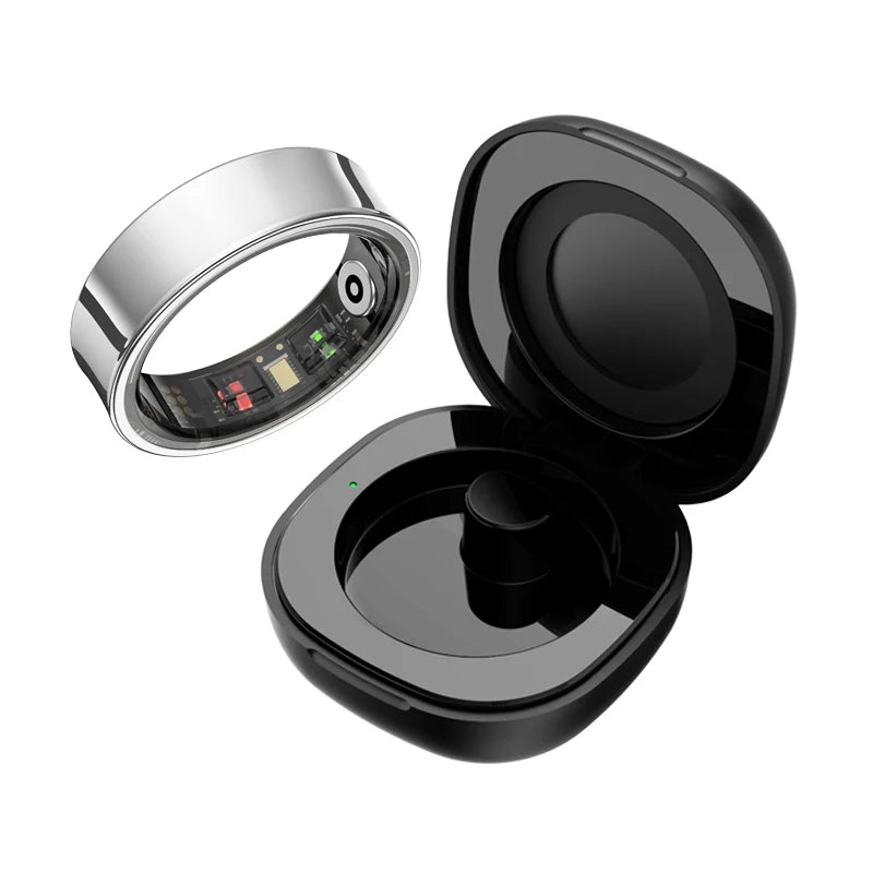 R09 Waterproof Smart Health Ring with Portable Charging Case & Activity Tracking