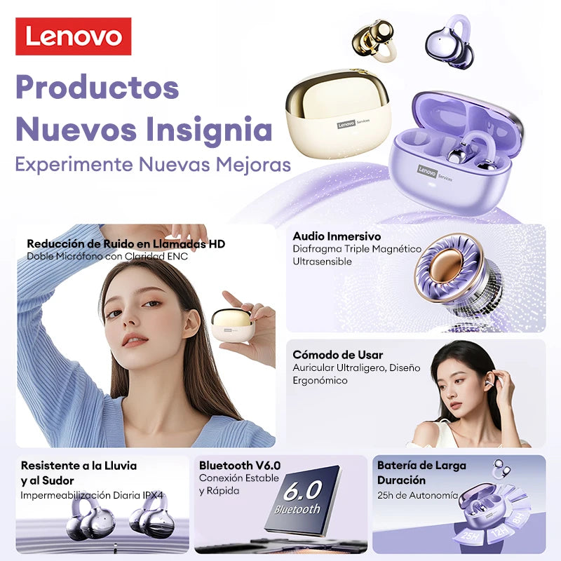 Lenovo Wireless Bluetooth Earphones with Active Noise Cancelling