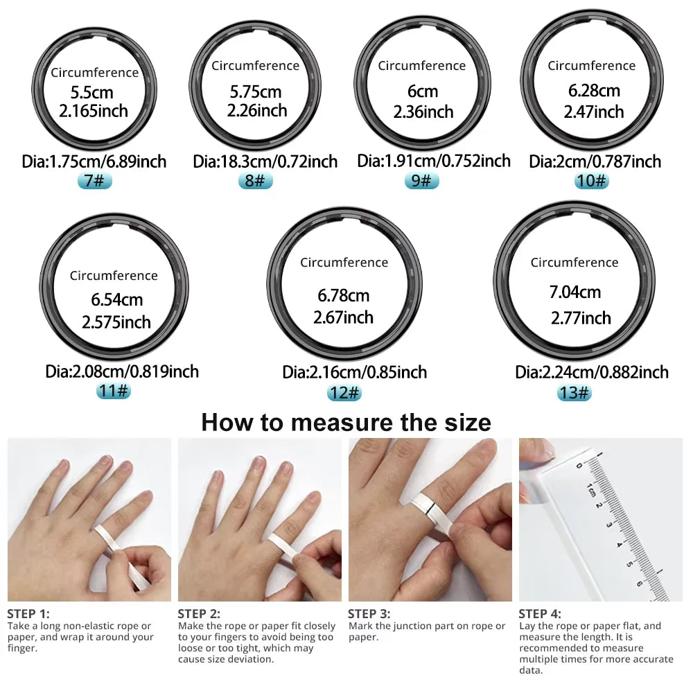 R09 Waterproof Smart Health Ring with Portable Charging Case & Activity Tracking