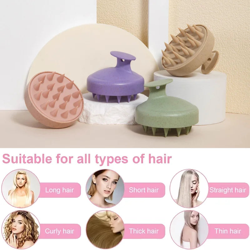 Soft Silicone Scalp Massager Shampoo Brush – Hair Washing & Exfoliating Scrub Brush