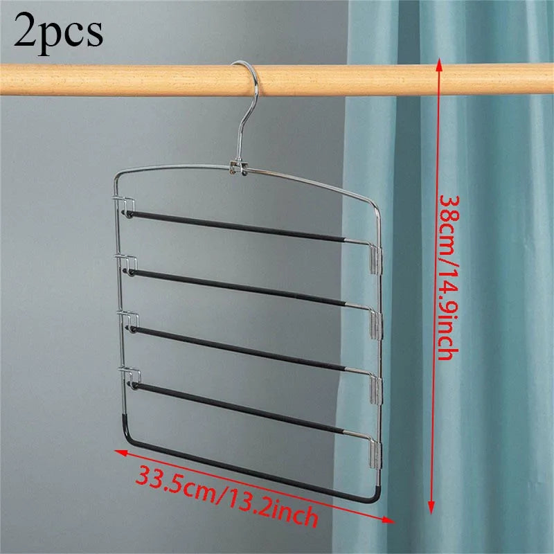 5-in-1 Stainless Steel Pants Hanger - Multi-Layer Space Saving Closet Organizer