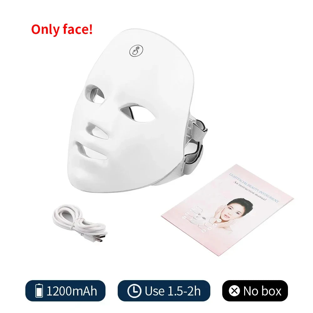 Máscara Facial LED de Fototerapia 7 Colores e Infrarrojo
