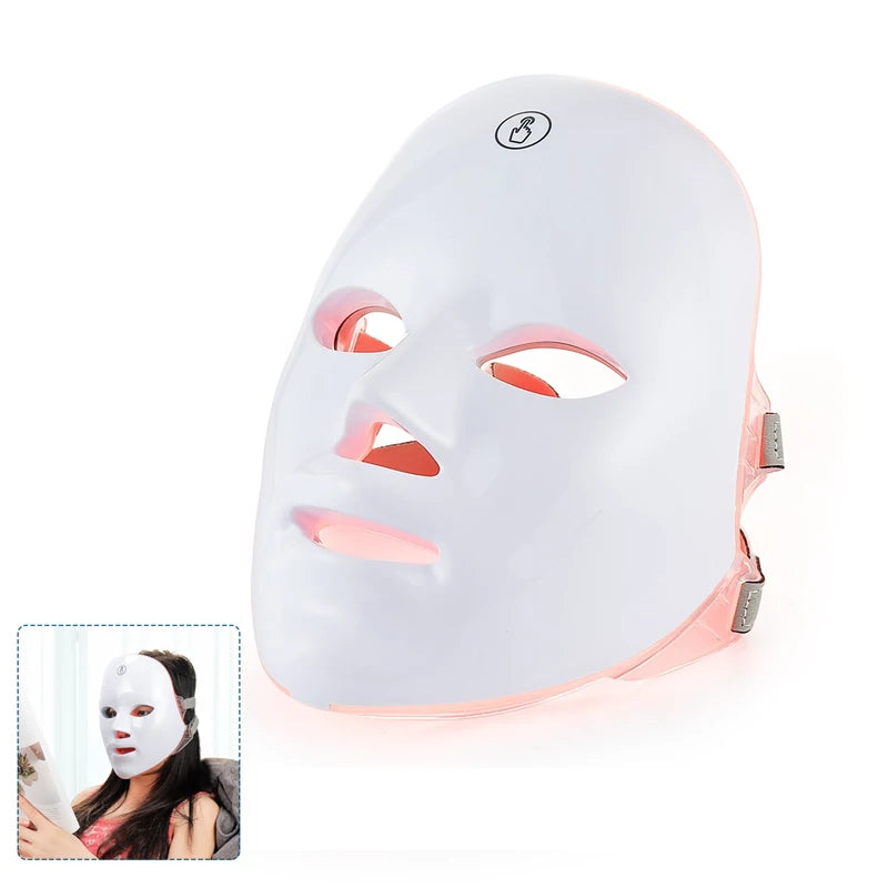 Máscara Facial LED de Fototerapia 7 Colores e Infrarrojo