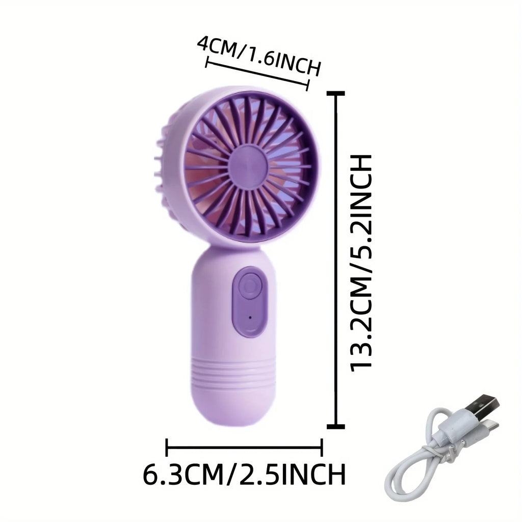 Ultra-Portable USB Mini Handheld Fan (Pack of 3) – 3-Speed Rechargeable Pocket Cooling Fan