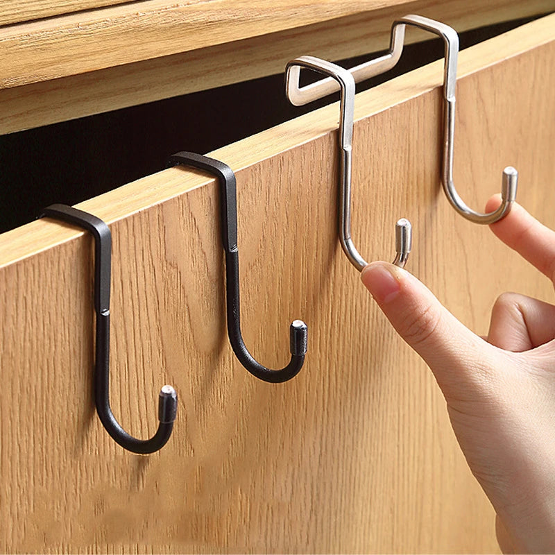 Over-the-Door Double S-Hook Hanger - Heavy Duty Stainless Steel Organizer