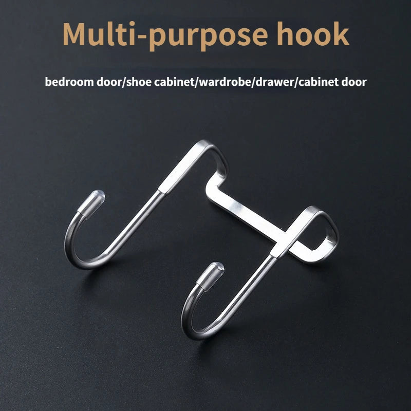 Over-the-Door Double S-Hook Hanger - Heavy Duty Stainless Steel Organizer