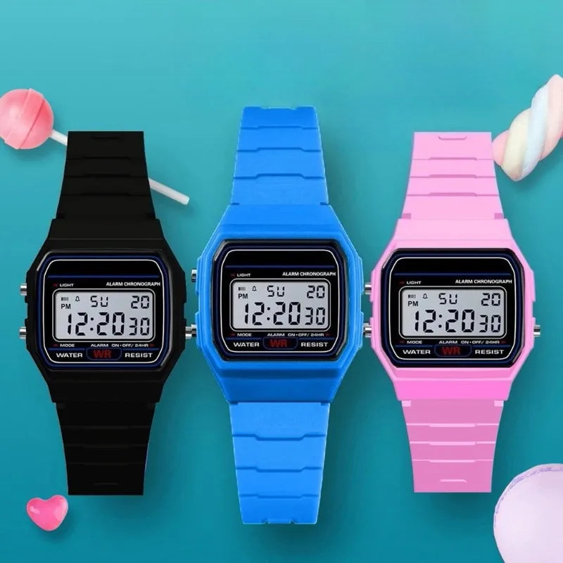 Retro Digital Sport Watch – Unisex LED Slim Wristwatch with Alarm & Date