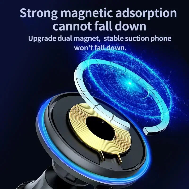 Magnetic Wireless Car Charger Mount with Ambient RGB Light