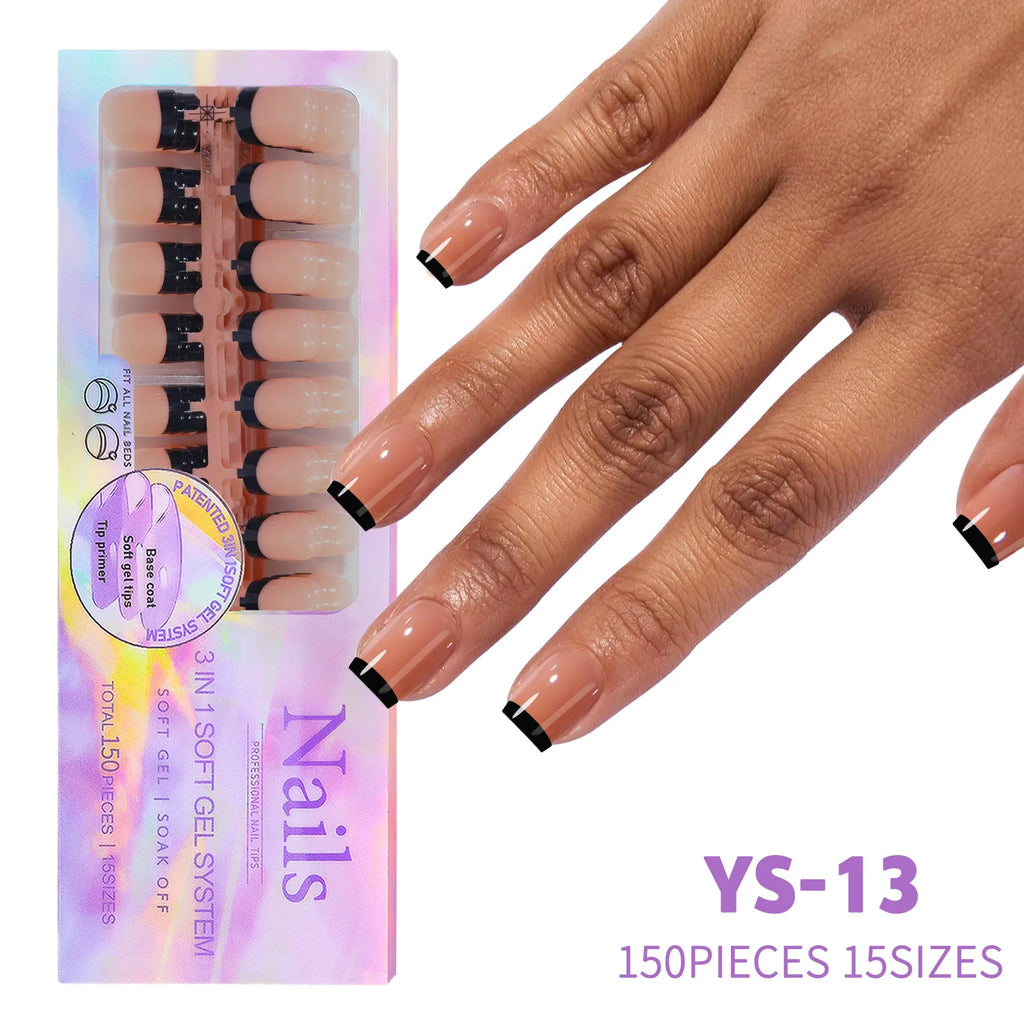 150Pcs French Press On Nails Kit - Reusable Acrylic False Nail Tips