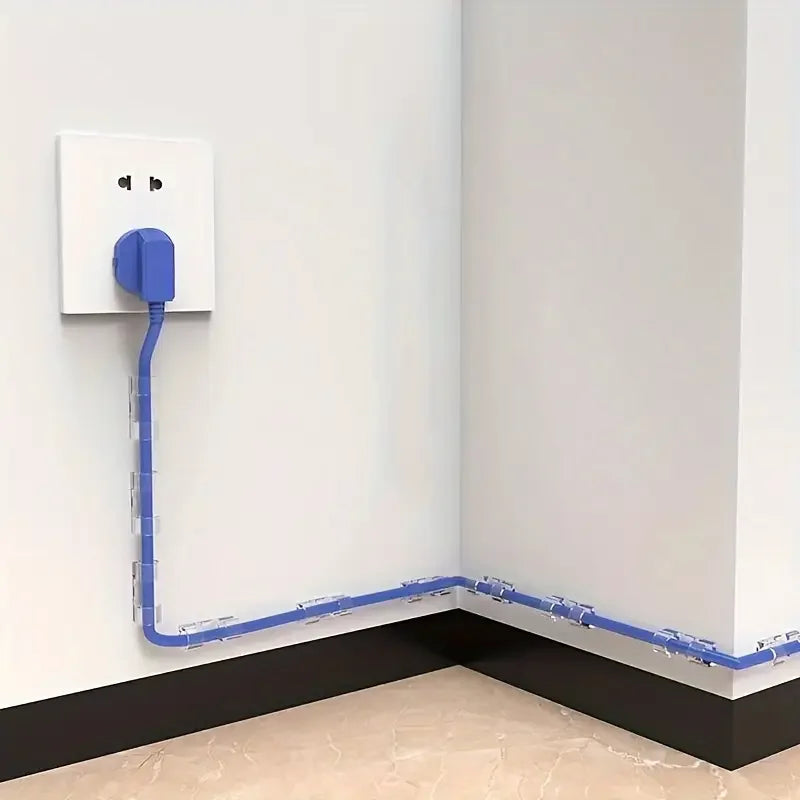 Clear Cable Clips — Adhesive Cord Organizers for Desk & Wall