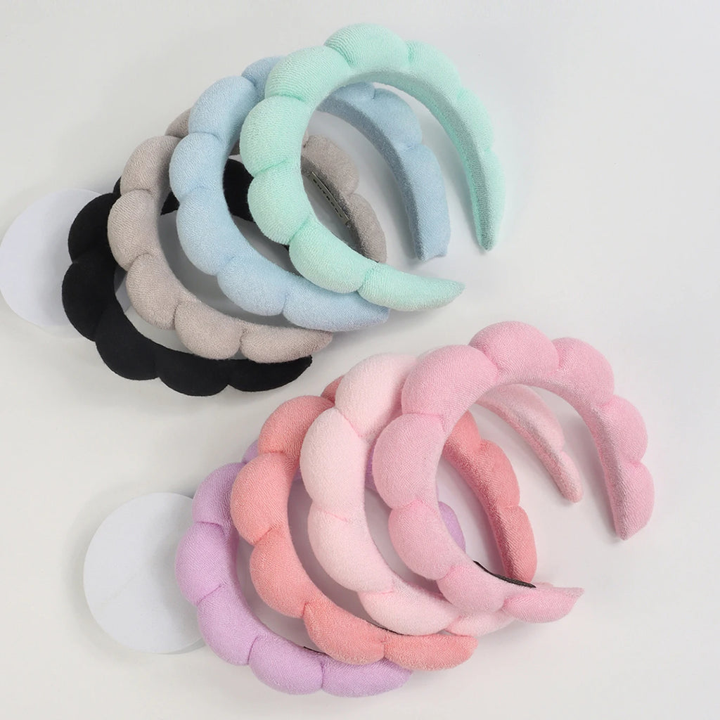 Spa Headband and Wristband Set for Face Washing