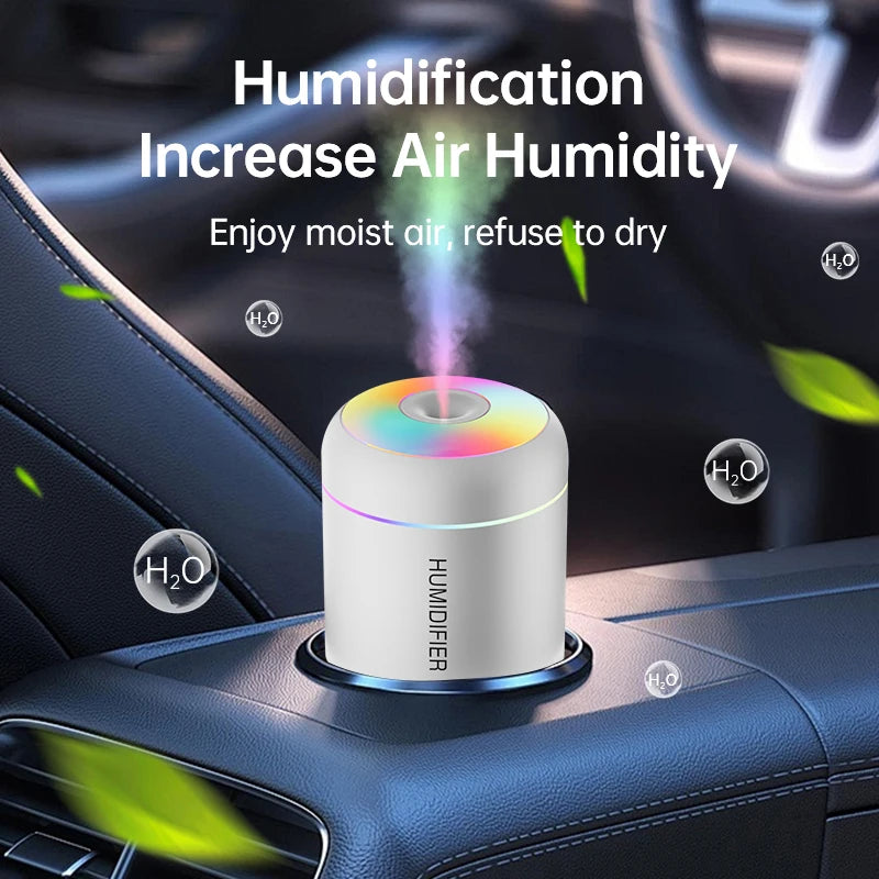 Mini USB Portable Air Humidifier – 180ml Quiet Cool Mist Diffuser with LED Night Light