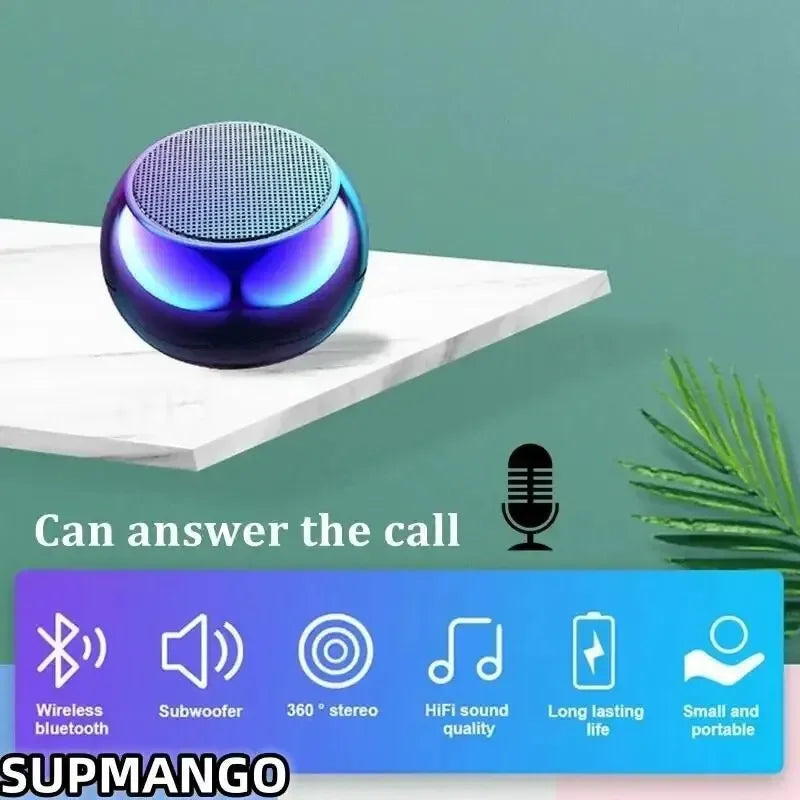 Mini Bocina Bluetooth Portátil M3 Metalizada con Subwoofer