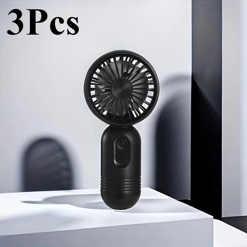 Ultra-Portable USB Mini Handheld Fan (Pack of 3) – 3-Speed Rechargeable Pocket Cooling Fan