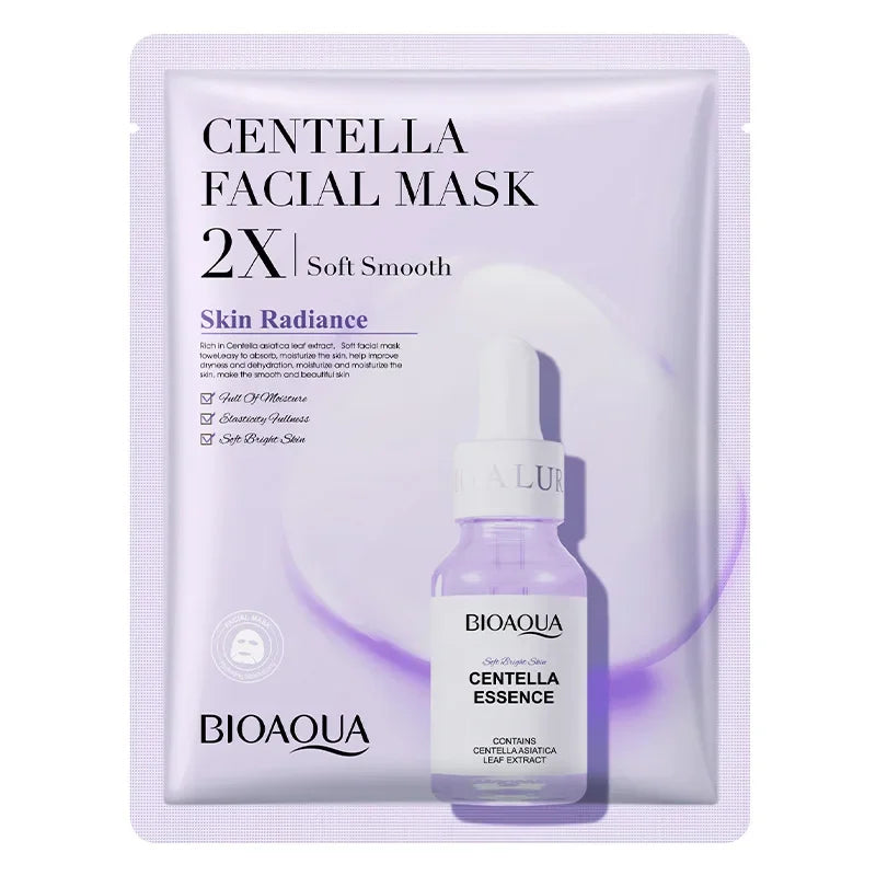 Hydrating & Rejuvenating Facial Sheet Mask Set (20 Pcs) – Vitamin C, Collagen, Hyaluronic Acid & Centella