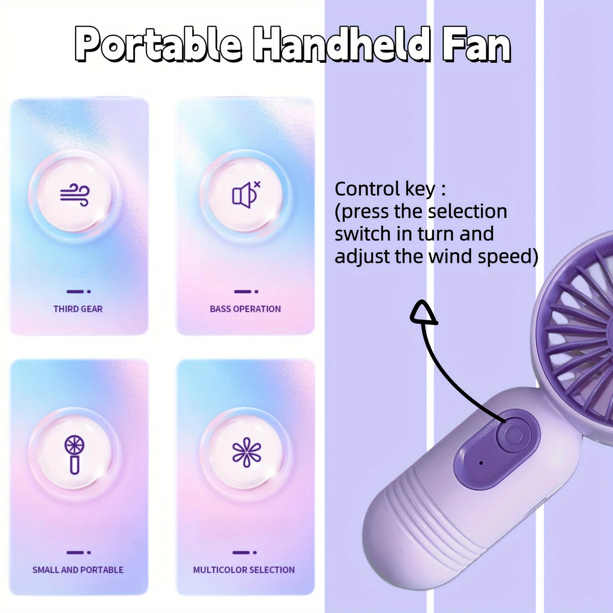 Ultra-Portable USB Mini Handheld Fan (Pack of 3) – 3-Speed Rechargeable Pocket Cooling Fan