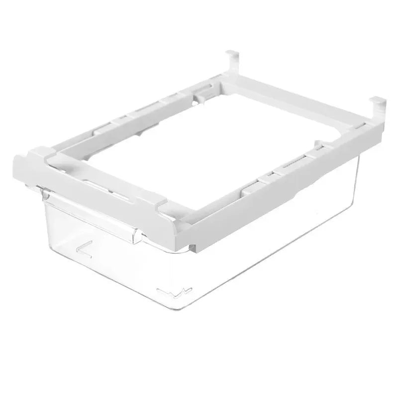 Retractable Refrigerator Drawer Organizer - Transparent Hanging Fridge Storage Bin