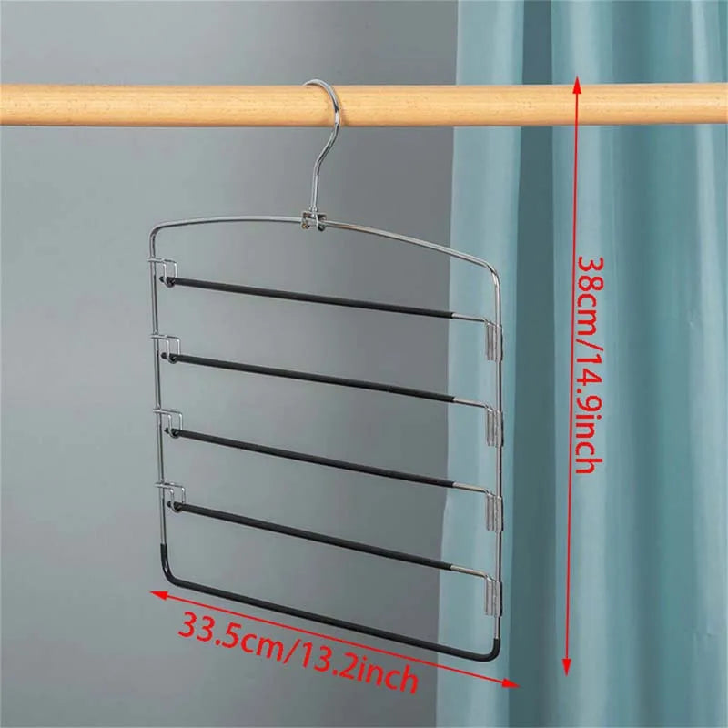 5-in-1 Stainless Steel Pants Hanger - Multi-Layer Space Saving Closet Organizer