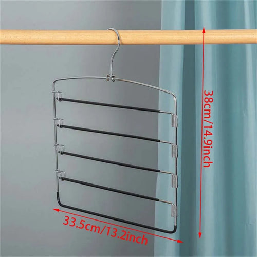 5-in-1 Stainless Steel Pants Hanger - Multi-Layer Space Saving Closet Organizer