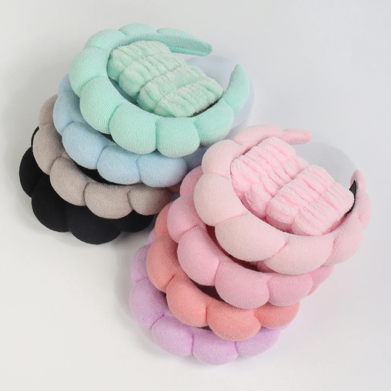 Spa Headband and Wristband Set for Face Washing