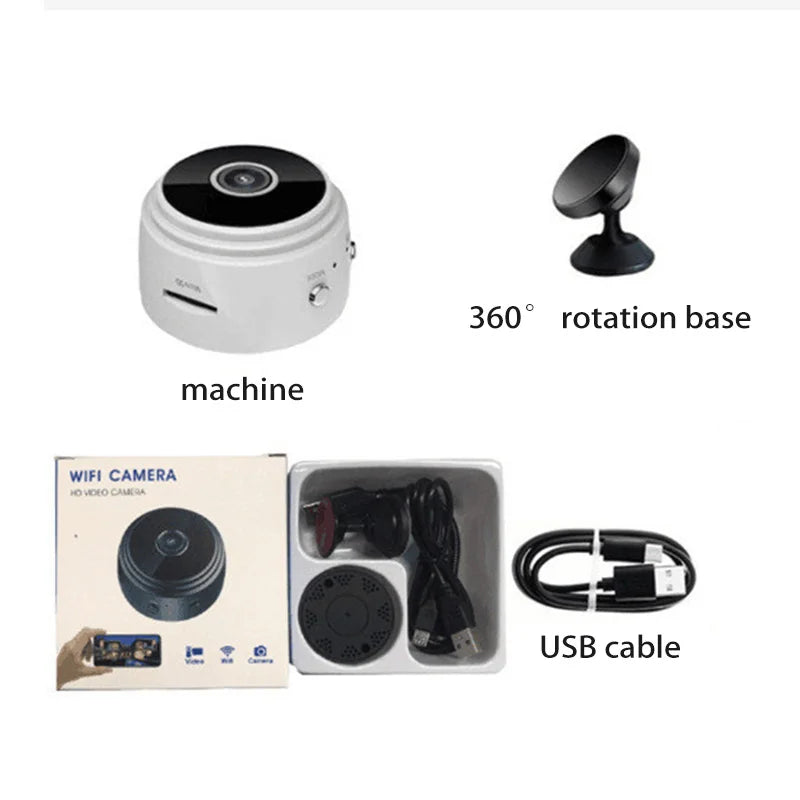 Mini A9 WiFi 1080P HD Wireless Security Camera - Compact Smart Home Surveillance Cam