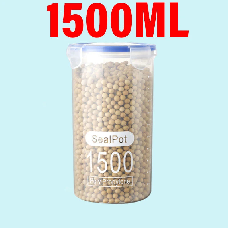 Airtight Food Storage Containers - Clear Kitchen Pantry Organization Jars with Measurement Scale