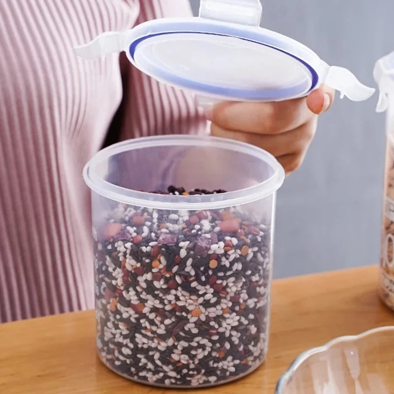 Airtight Food Storage Containers - Clear Kitchen Pantry Organization Jars with Measurement Scale