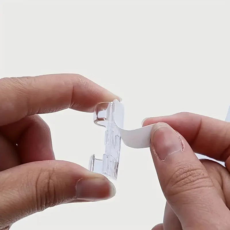 Clear Cable Clips — Adhesive Cord Organizers for Desk & Wall