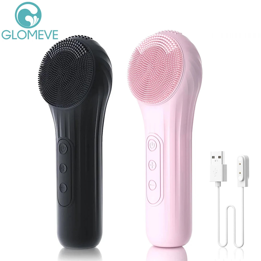 Sonic Heated Facial Cleansing Brush - Waterproof Silicone Face Scrubber & Massager
