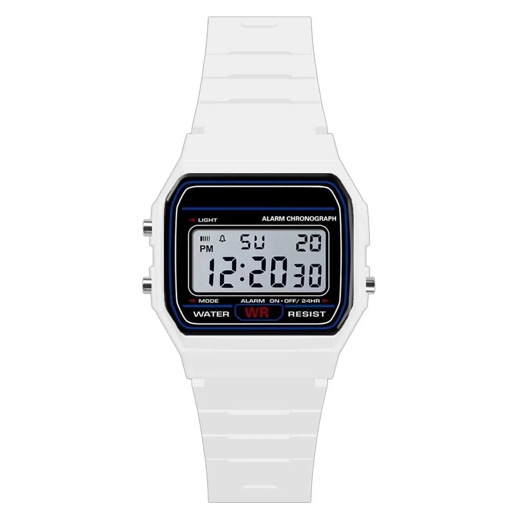 Retro Digital Sport Watch – Unisex LED Slim Wristwatch with Alarm & Date