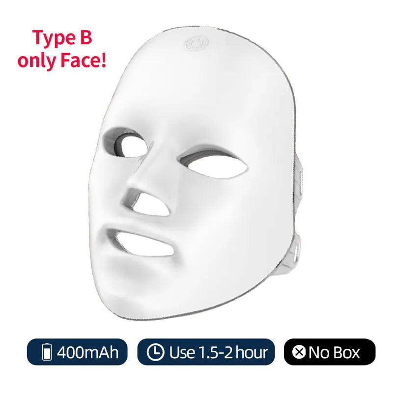 Máscara Facial LED de Fototerapia 7 Colores e Infrarrojo