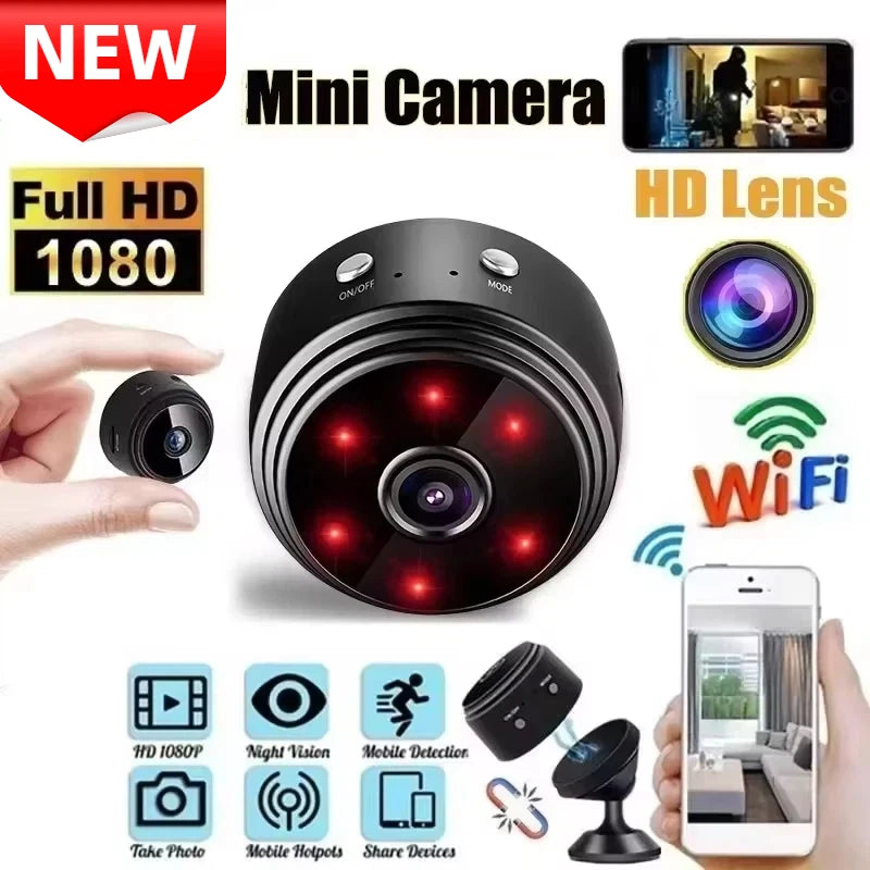 Mini A9 WiFi 1080P HD Wireless Security Camera - Compact Smart Home Surveillance Cam